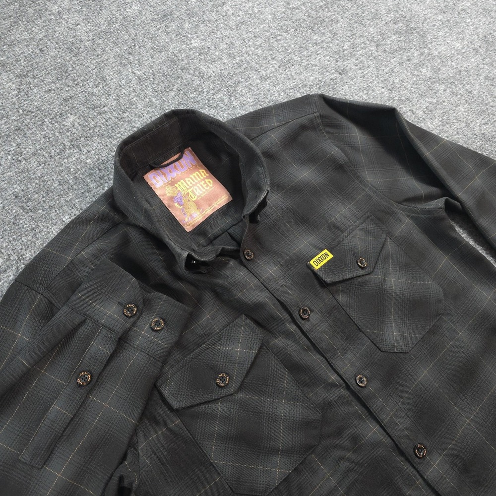 Dixxon Shirt Mens Small Gray Plaid Mama Tried Flannel Motorcycle Casual